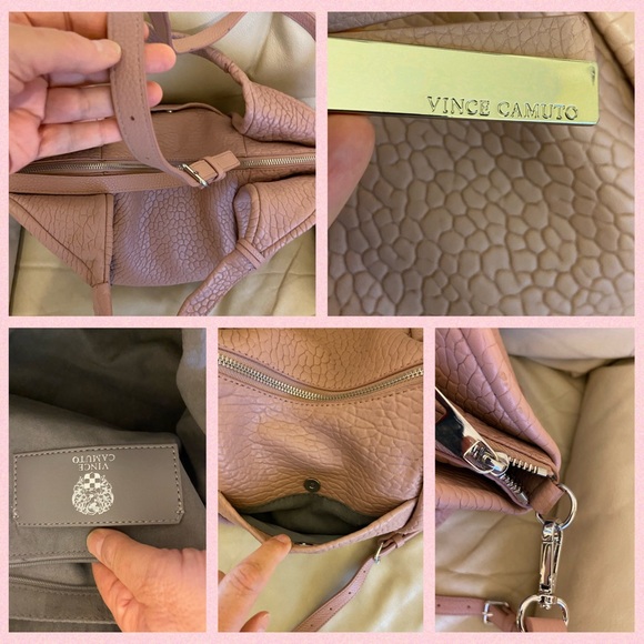 Vince Camuto Mauve leather pleated tote/crossbody/shoulder bag - Picture 15 of 17
